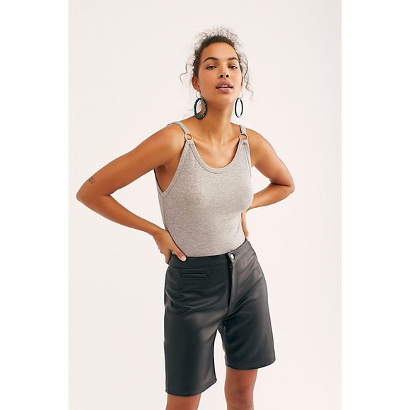 Free People Gray Ribbed O Ring Soft Bodysuit - Picture 4 of 8
